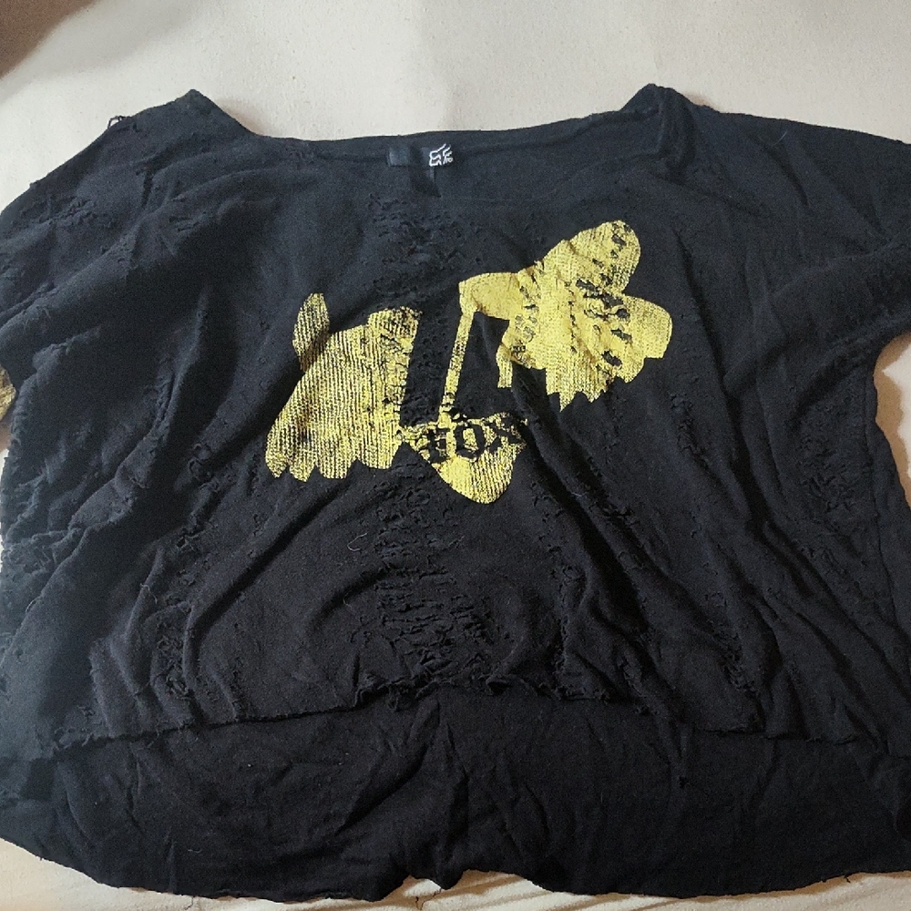 Black and Yellow Women's Short Sleeve Top